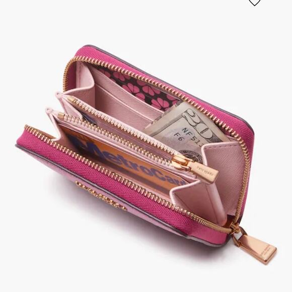 Kate Spade Pink Heart Metallic Color block MiniTop-Handle Crossbody Wallet set - Picture 14 of 15